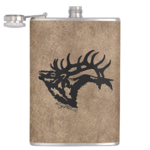 Bull Elk Flask Heupfles