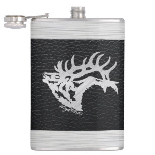 Bull Elk Flask Heupfles