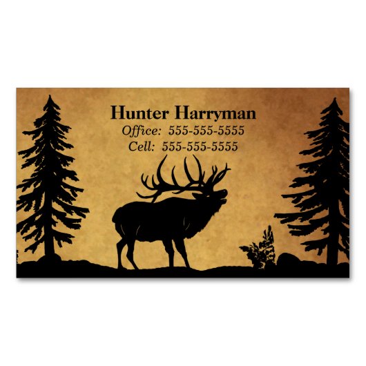 Bull Elk Hunter Outfitters Professional Magnetisch Visitekaartje (Voorkant)