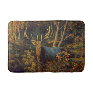 Bull Elk in het herfstbos Badmat