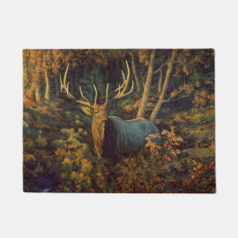 Bull Elk in het herfstbos Deurmat