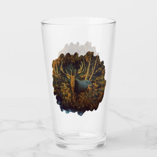 Bull Elk in het herfstbos Glas (Voorkant)