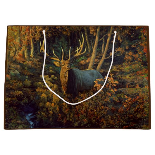 Bull Elk in het herfstbos Groot Cadeauzakje (Voorkant)