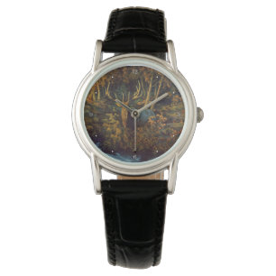 Bull Elk in het herfstbos Horloge