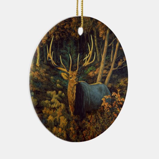 Bull Elk in het herfstbos Keramisch Ornament (Rechts)