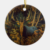 Bull Elk in het herfstbos Keramisch Ornament (Voorkant)