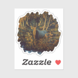 Bull Elk in het herfstbos Sticker