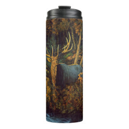 Bull Elk in het herfstbos Thermosbeker