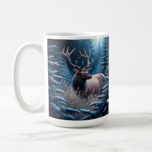 Bull Elk in Meadow met pijnbomen Koffiemok