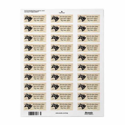 Bull Elk Silhouette Label (Full Sheet)