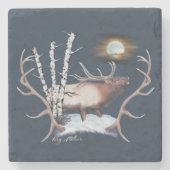 Bull Elk Stone Onderzetter (Voorkant)