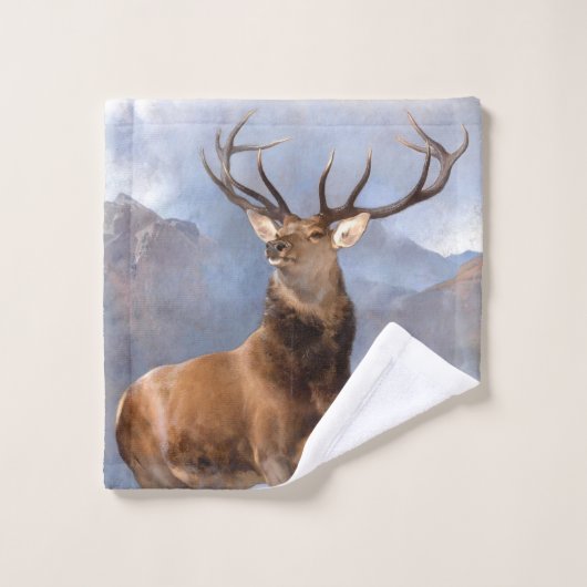 Bull Elk Wildlife Animal Art Bath-wasset Bad Handdoek (Wasdoekje)