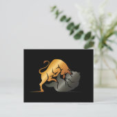 Bull en Beer Beurs Handel Custom Briefkaart (Staand voorkant)