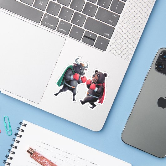 Bull en Beer Sticker (Laptop met iPhone)