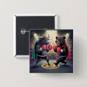 Bull en Beer Vierkante Button 5,1 Cm (Voorkant /achterkant)