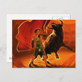 Bull Fighter en El Toro Briefkaart (Voorkant / Achterkant)