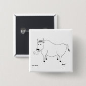 Bull Folk Art Button (Voorkant /achterkant)