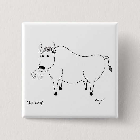 Bull Folk Art Button (Voorkant)