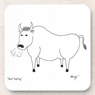 Bull Folk Art Dessous de verre - Set 6