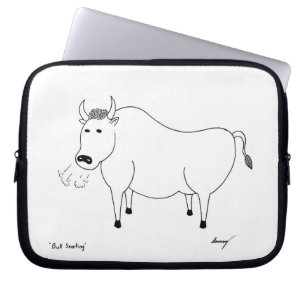 Bull Folk Art-laptophoes Laptop Sleeve