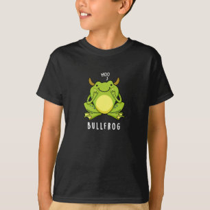 Bull Frog Funny Animal Frog Pun Dark BG T-shirt