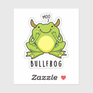 Bull Frog Funny Animal Frog Pun Sticker