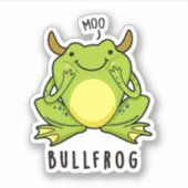 Bull Frog Funny Animal Frog Pun Sticker (Voorkant)