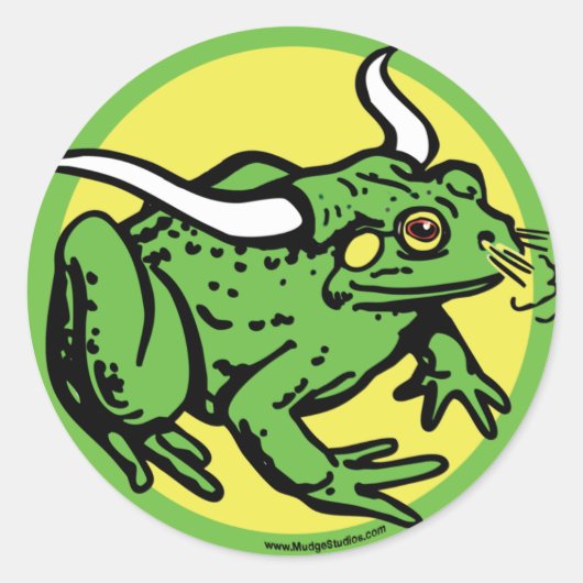 Bull Frog van Mudge Studios Ronde Sticker (Voorkant)