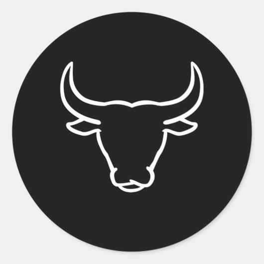 Bull Head Horns Ronde Sticker (Voorkant)
