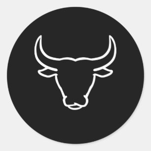 Bull Head Horns Ronde Sticker