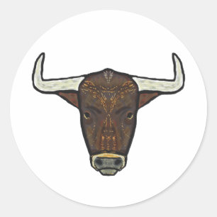 Bull Head Ronde Sticker