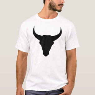 Bull Head Westerne Cowboy gehoornde schedel T-shirt