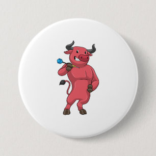 Bull in Darts met Dart Ronde Button 7,6 Cm