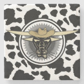 Bull Koe Print Stenen Onderzetter (Voorkant)