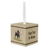 Bull-laden op oud papier kubus ornament (Achter hoekig)