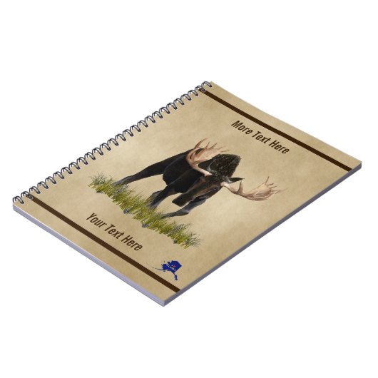 Bull-laden op oud papier notitieboek (Linkerzijde)