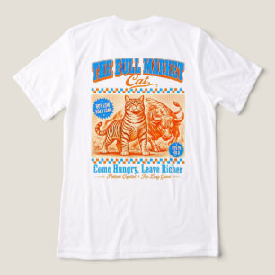 Bull Market Kat T-shirt - Retro Aandelenmarkt Bele