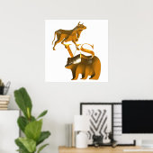 Bull Market Vs Beer Market Poster (Thuiskantoor)