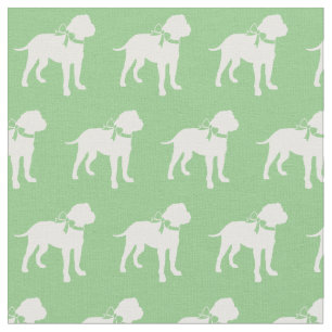 Bull Mastiff Dog Silhouette Bullmastiff Sage Green Stof
