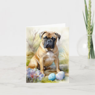 Bull Mastiff-hond met Pasen Eieren Vakantie Kaart