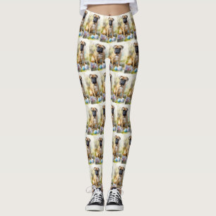 Bull Mastiff-hond met Pasen Eieren Vakantie Leggings