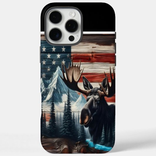 Bull Moose Amerikaanse Pride Case-Mate iPhone Case (Achterkant)