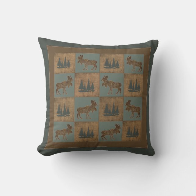 Bull Moose Blue Pillow Kussen (Voorkant)