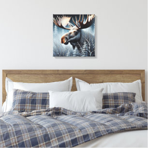 Bull Moose Canvas Afdruk