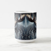 Bull Moose in dikke borstel en pijnbomen Koffiemok (Center)