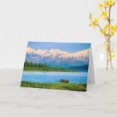 Bull moose in Wonder Lake Kaart (Gele Bloem)