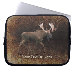 Bull Moose On Cariou Fur Laptop Sleeve