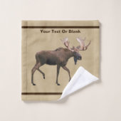Bull Moose op oud papier Bad Handdoek (Wasdoekje)