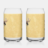 Bull Moose op oud papier Blikvorm Glas (Links)