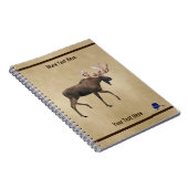Bull Moose op oud papier Notitieboek (Rechterzijde)